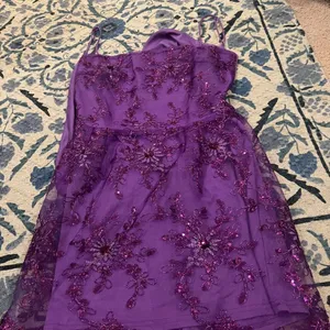 Lucy‎ in the Sky Floral Mesh Dress in Purple L thumbnail 7