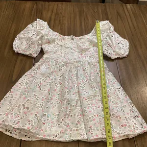 For Love & Lemons Magnolia Mini eyelet Dress Floral Puff Sleeve White XS NWT thumbnail 9