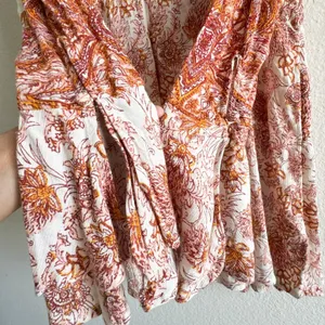 FREE PEOPLE Lady Luck Bell Sleeve Print Tunic or Mini Dress In Ivory Size XS thumbnail 6