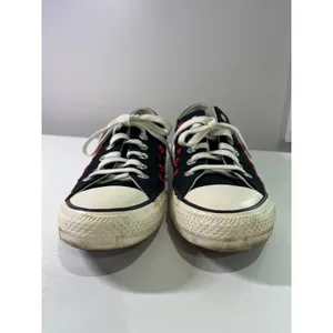 Converse Chuck Taylor All Star Low Top Black Rose Heart Embroidered Shoes size 9 thumbnail 3
