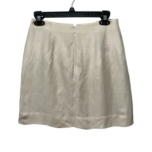 J.Crew Button Front Linen Cupro Blend Skirt Size 2 Womens Tan Lined Fall Wear thumbnail 3