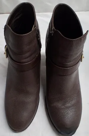 Cole Haan Brown Leather Buckle Ankle Booties thumbnail 4