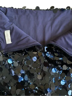 EUC MESHKI Sequined Mini Skirt Midnight Blue Size Small thumbnail 8