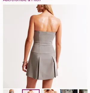 Abercrombie & Fitch Strapless Gray Dress/Pleated Skort thumbnail 2