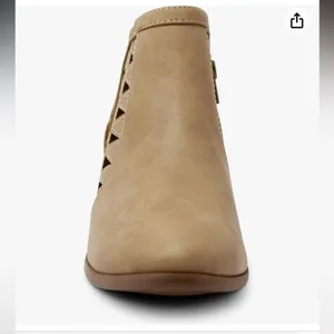 Women's Tan Cutout Ankle Booties - Sleek Low Heel size 6.5 new thumbnail 4