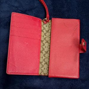 Coach Red Leather Key & Card Holder thumbnail 4