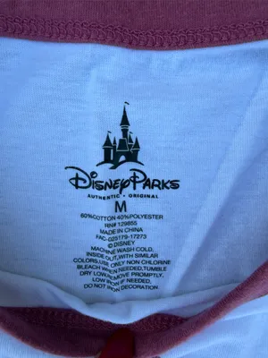 Disney Parks White and Maroon 'Vacation Mode' castle Raglan Tee thumbnail 2