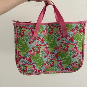 Lilly Pulitzer Pink Green Checking In Print Laptop Case Bag Padded Neoprene thumbnail 4