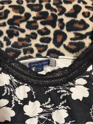 2000s vintage style whimsical american eagle black and white floral lace cami thumbnail 10