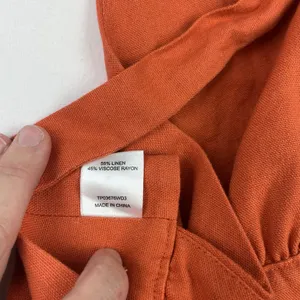 Meshki Women’s Linen Halter Top Crop Rust Orange Small Tie Back Adjustable New thumbnail 13