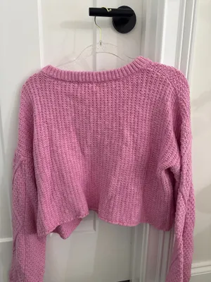 Cropped pink Altar'd State Sweater thumbnail 2