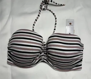 Shade & Shore T210. Multicoloured striped bikini top thumbnail 1