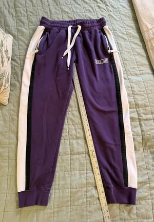 Nike Air Rare Purple White & Black Stripped Pants Large. thumbnail 1