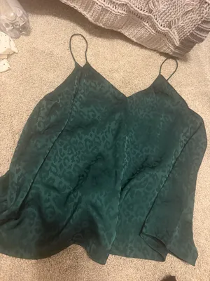 She & Sky emerald green leopard print tank top thumbnail 1