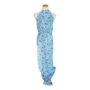 Womens Show Me Your Mumu Sea Breeze Blue Halter Maxi Dress - Sz L thumbnail 4