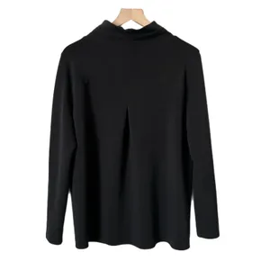 Spanx AirEssentials Got-Ya-Covered Funnel Mock Neck Pullover Sweatshirt Black M thumbnail 2