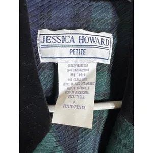 VTG NWT Jessica Howard Plaid Tartan Riding Dress Dark Academia Cottagecore 6P thumbnail 2