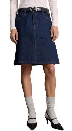 Abercrombie Mid Rise Pencil Denim Skirt Dark Wash NWT Size 25 thumbnail 1
