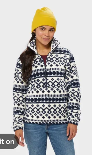 Duluth‎ Trading Co Pile Hi Fleece 1/4 Zip Mockneck Pullover Women's Size Large thumbnail 1