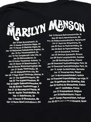 Bella Canvas Marilyn Manson UNISEX Short Sleeve Tour T-shirt Black Red Graphic M thumbnail 5