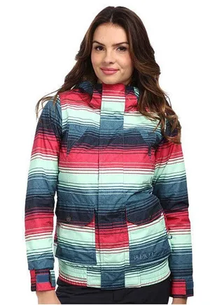 Burton Cassidy Jacket Snowboarding Ski Coat Striped Da Nang Dryride Pink Green thumbnail 1