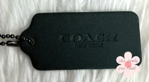 2" COACH Green Hang Tag Key Fob Bag Charm thumbnail 1