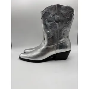 No Boundaries Western Boots Size 11 Metallic Silver Concert Festival Cowgirl thumbnail 3