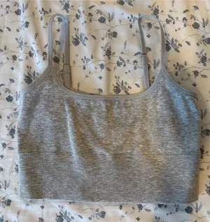 Open Back Light Grey Garage Cropped Tank Top XS thumbnail 1