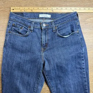Levi's 505 Straight Leg Jeans Women's 8 Medium Blue Mid Rise Stretch Denim EUC thumbnail 6