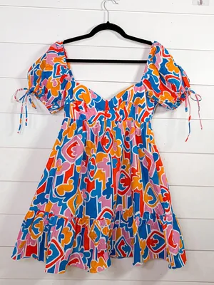 Amanda Uprichard Sicily Geometric Puff Sleeve Mini Dress, NEW, Small, MSRP $238 thumbnail 4