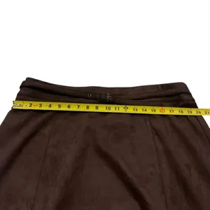 Marc New‎ York Skirt Womens XL Espresso Faux Suede A-Line Midi M5MSE217 Academia thumbnail 10