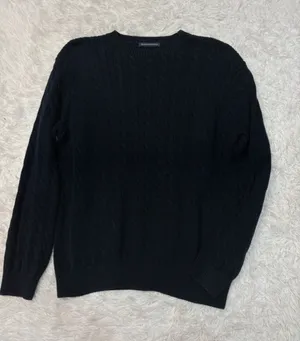 Brandy Melville navy Cable-Knit Crewneck Sweater thumbnail 1