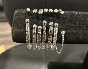 7 Elegant Silver adjustable Bangle Set with design thumbnail 1