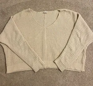 tilly’s full tilt tan v neck sweater thumbnail 1