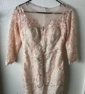 Pink Cocktail Dress - Intricate Beautiful Beading Approx Size 4 thumbnail 1