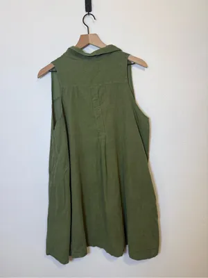 Petal & Pup Rose Collared Green Corduroy‎ Dress thumbnail 5