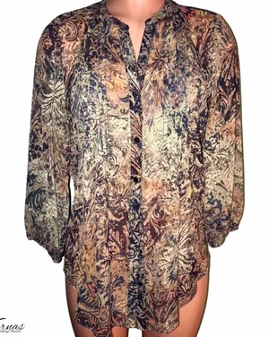 Liz Claiborne Sheer Button-Up Blouse SZ MD thumbnail 1