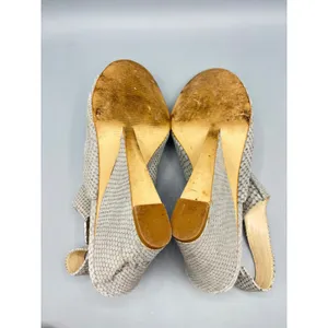 Nine West Gorana 9 Wedge Ankle Strap Sandal Gray Snake Print Open‎ Toe Slingback thumbnail 5