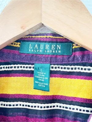 Lauren Ralph Lauren Multicolor Striped Roll Tab Button Down Shirt thumbnail 3