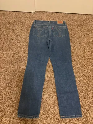 Levi's 721 High Rise Skinny Jeans Size 30 Medium Blue Denim Zip Fly Distressed thumbnail 3