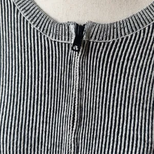 CAbi Black and White Striped Poncho Sweater Size Small Cotton Oversized Full Zip thumbnail 3