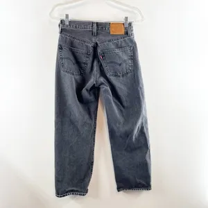Levi's Premium Ribcage High Waisted Denim Straight Ankle Jeans Black 25 / 0 thumbnail 6