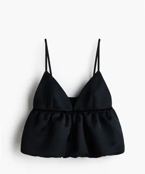 H&M black bubble top and mini skirt set thumbnail 3
