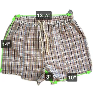 Papermoon Ava 100% cotton plaid chop hem drawstring shorts, gauze liner Size M thumbnail 6