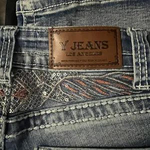 Los Angeles Apparel Embellished Blue Denim‎ Jeans thumbnail 4