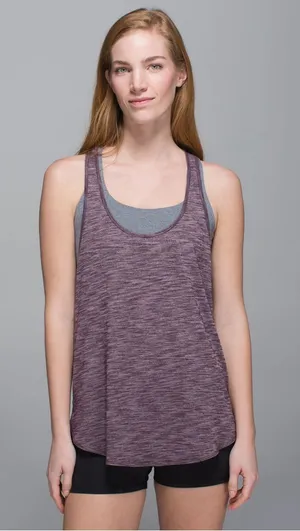 LULULEMON 105 F Singlet in Heathered Black Cherry First Release Sz. 4 thumbnail 1