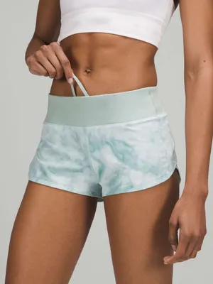 Lululemon Speed Up Low Rise Shorts 2.5 Size 6 Diamond Dye‎ Silver Blue thumbnail 1