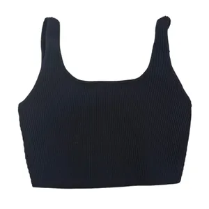 Babaton Sculpt Knit Cropped Tank Top Black Square Neck Size S thumbnail 2