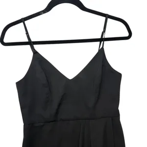 Lulus Black V Neck Spaghetti Strap Draped Midi evening Party elegant‎ Dress S thumbnail 4