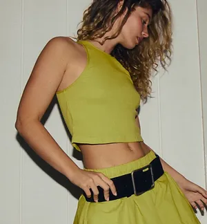 Free People Free-Est Milani Ribbed Tank Top Green Size Medium NWT thumbnail 1